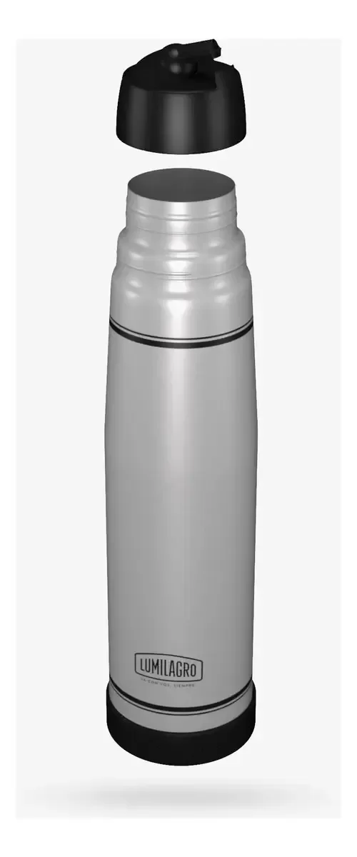 Producto - TERMO LUMILAGRO LUMINOX BALA ACERO INOXIDABLE 1 LITRO PICO MATERO - 3