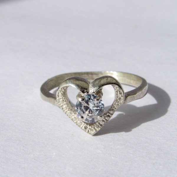 Producto - Anillo forma corazón y cubic cuadrado