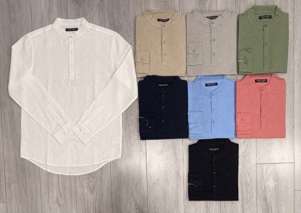 Camisola lino hombre manga larga