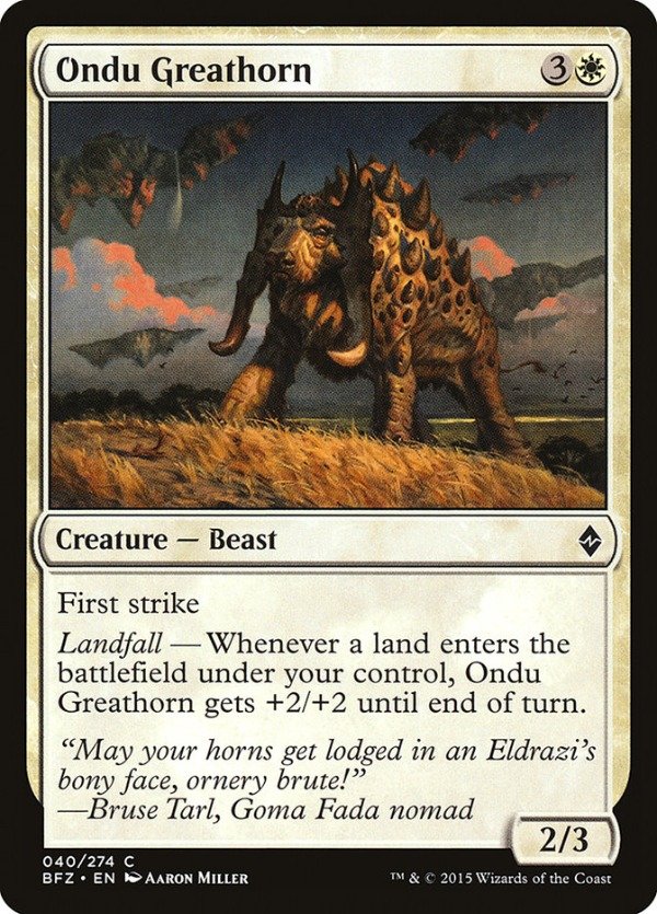 Producto - Ondu Greathorn  Battle for Zendikar