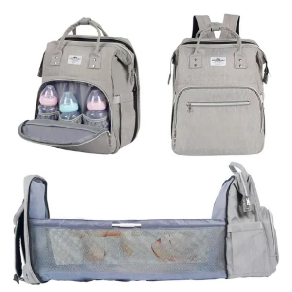 Producto - Mochila maternal cuna gris