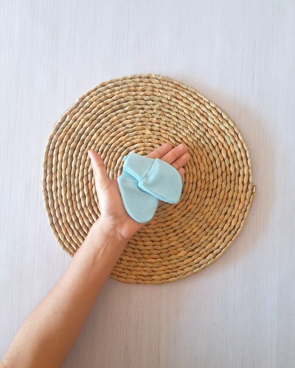 Producto - Manopla de Algodón Celeste