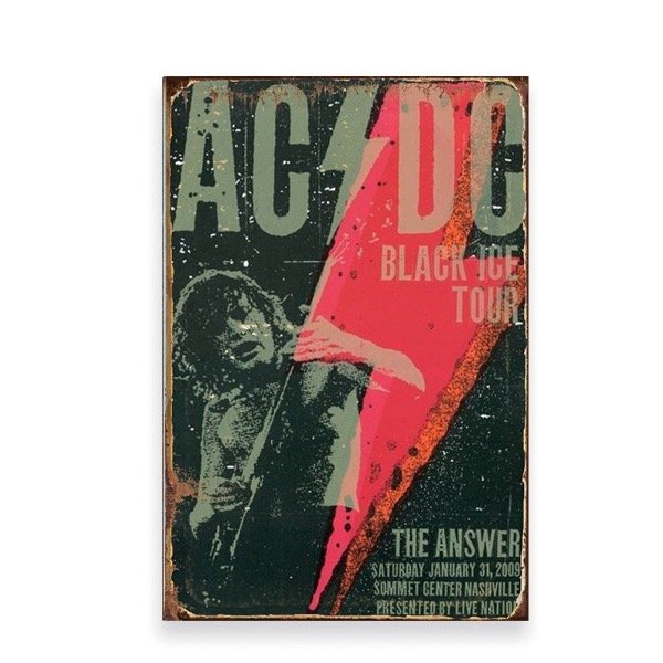 Producto - Chapa retro AC DC 20 x 30 cm
