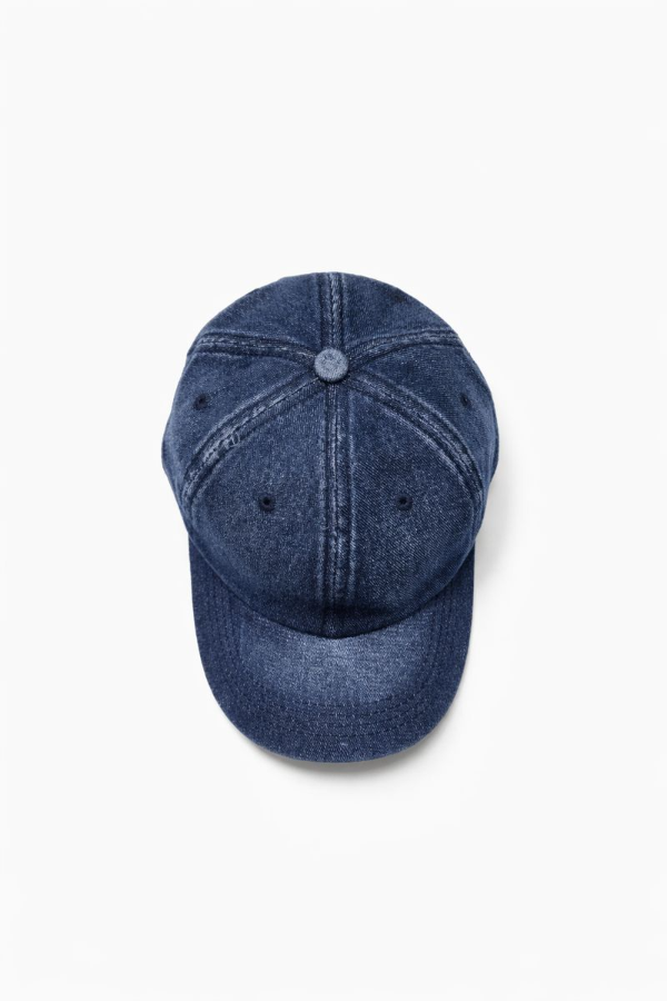 Producto - Gorra de jean reforzada, color azul oscuro, lisa, ideal para personalizar