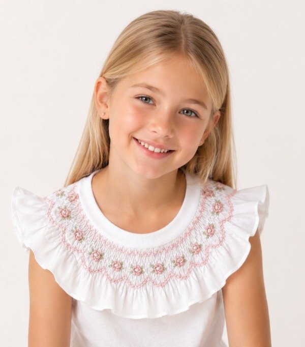 Producto - Remera CANDE sin manga( bordado rosa viejo) - 1