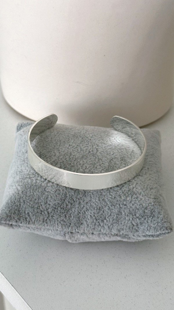 Producto - Pulsera semi esclava ancha 1cm ACERO BLANCO - 0