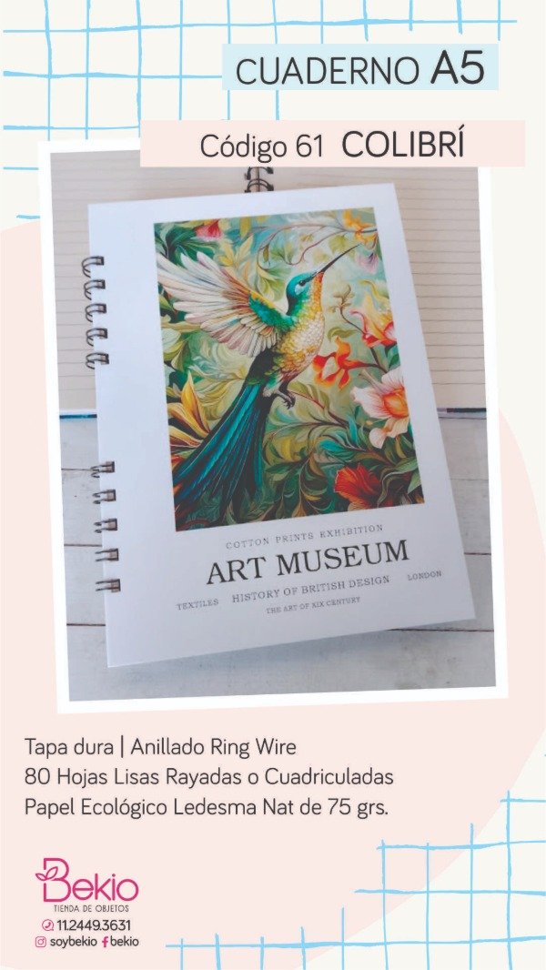 Producto - Cuaderno A5 - 61 Colibrí