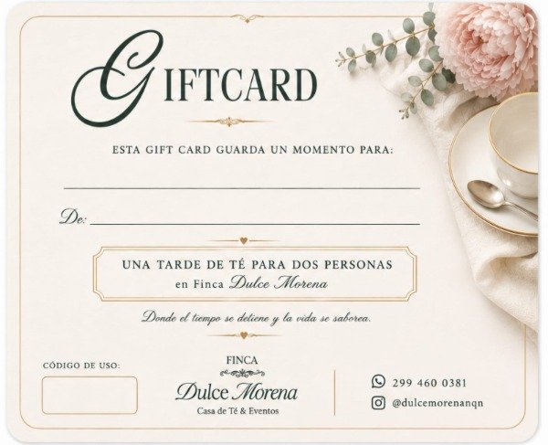 Producto - Gift-Card/Tarde de Té para dos