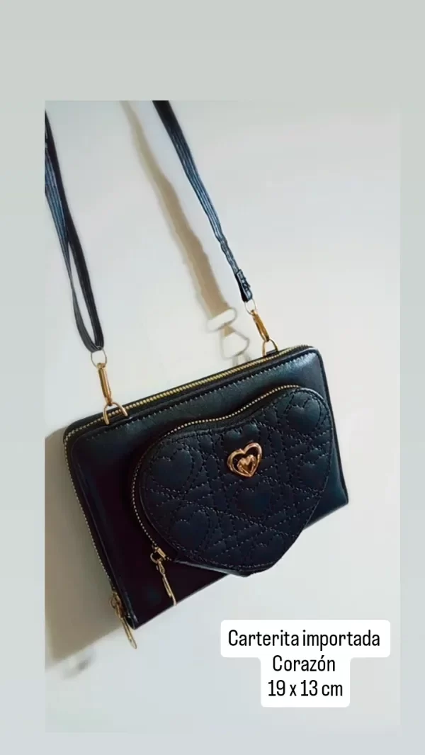 Producto - CARTERITA IMPORTADA CORAZÓN NEGRA