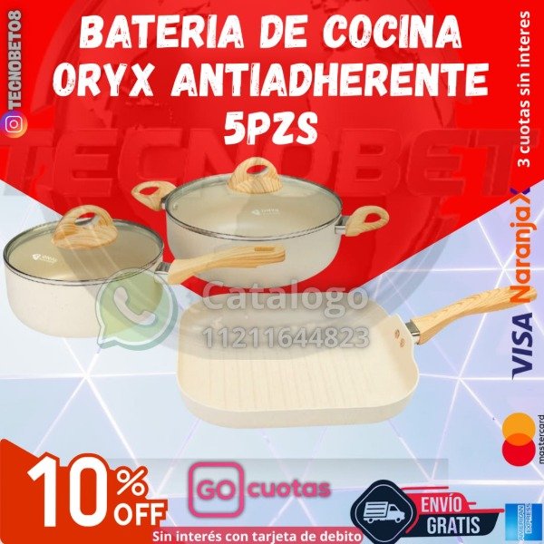 Producto - BATERIA DE COCINA ORYX COOK PRO ANTIADHERENTE, 5PZS