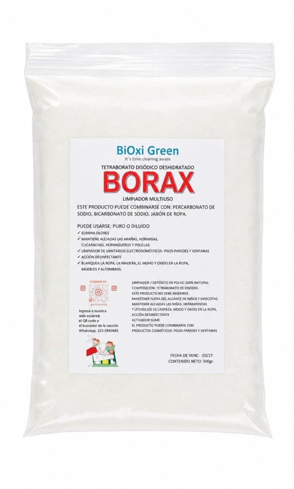 Producto - Bórax. Presentación en formato individual x 500gr