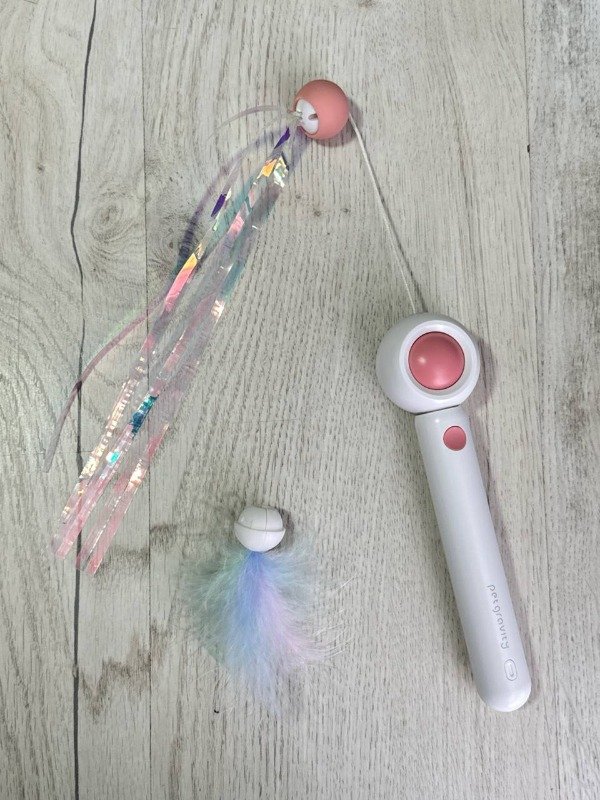 Producto - JUGUETE PARA GATOS - BARA EXTENSIBLE CON LASER Y JUGUETE INTERCAMBIABLE