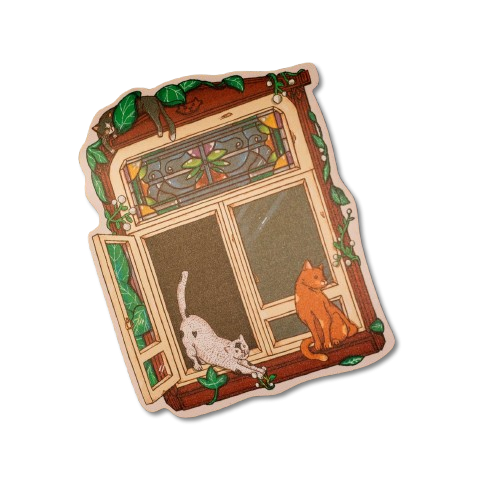 Producto - Sticker vinilo "Gatos ventana"