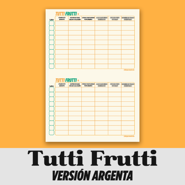 Producto - TUTTI FRUTTI (Version Argenta)