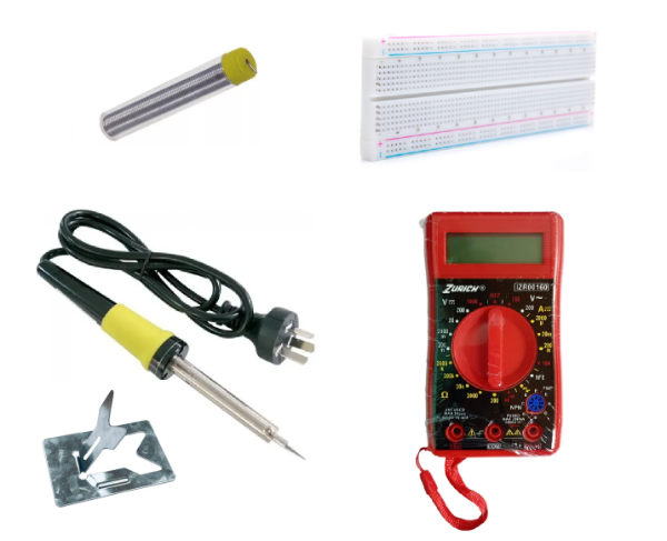 Producto - Kit 3 de electrónica - Tester, soldador y estaño