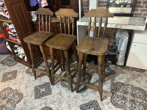 Producto - LOTE 3 BANQUETAS ALTAS DE PINO 78cm. PRECIO POR TODAS #12118