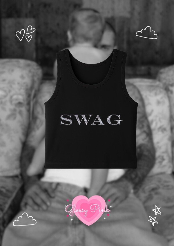 Producto - Tank Top Swag glitter plateado - VINILO TEXTIL