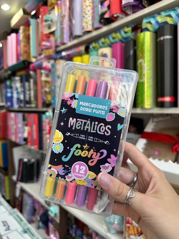 Producto - Marcadores Doble Punta Metalicos x12