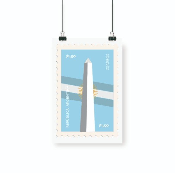 Producto - Lamina Estampilla OBELISCO - 20x30cm