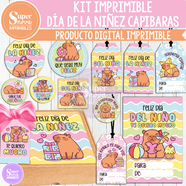 Producto - KIT IMPRIMIBLE DÍA DE LA NIÑEZ CAPIBARAS