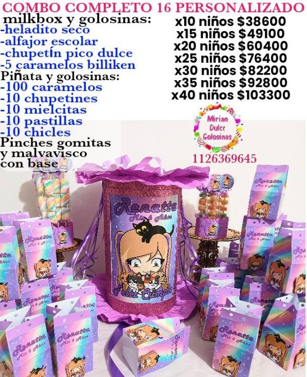 Producto - Combo cumpleaños 16 lyna vallejos