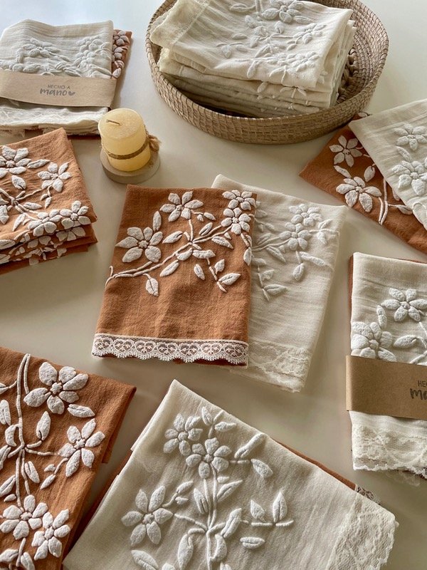 Producto - Set de toallas Minis " Flor y Rama"