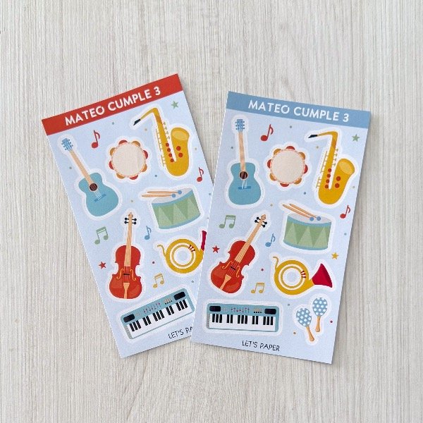 Producto - Planchas x10 stickers Instrumentos Musica