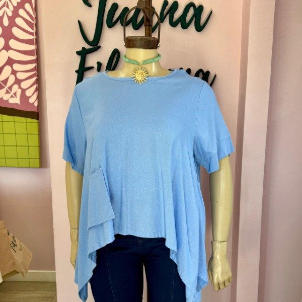 Producto - Blusa de lino con pico y bolsillo 7311 - 2