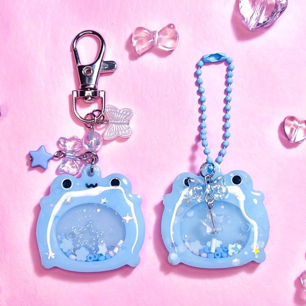 Producto - Shaker Froggies Baby Blue (llavero o dije con cadenita).