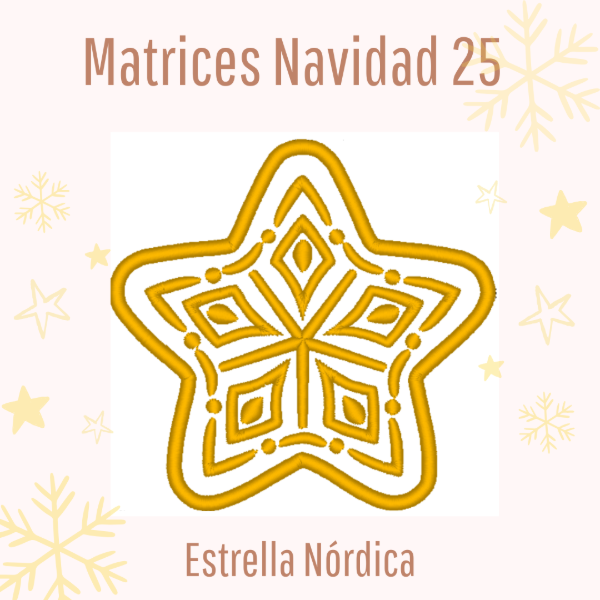 Producto - Matriz de Bordado - "Estrella Nórdica" - Adorno Navidad 2025 - Estilo ITH