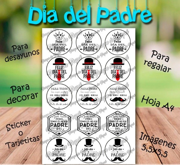 Producto - Adhesivos/ Tarjetitas para Papá