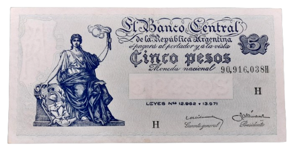 Producto - 5 Pesos Serie Progreso (Ditaranto - Mazart Barnet) Bott.1876 -XF