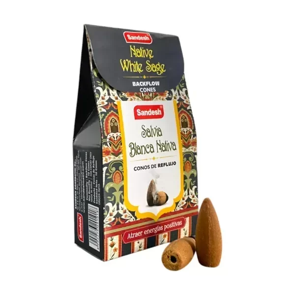 Producto - Conos cascada Sandesh salvia blanca x 12 unid.