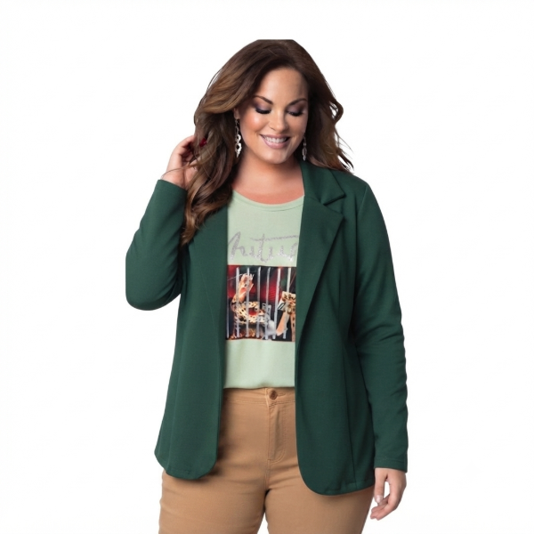 Producto - Blazer Bengalina Verde Botella. Talle 50/52