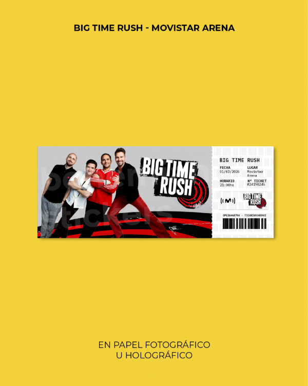 Producto - Entrada BIG TIME RUSH - Entrada de Recuerdo