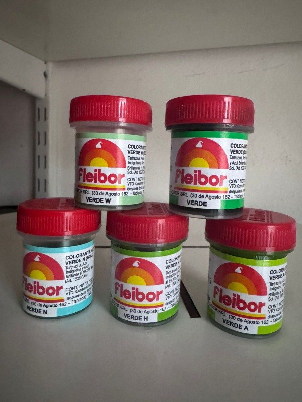 Producto - Colorante en Pasta Fleibor Verde x 15 gr