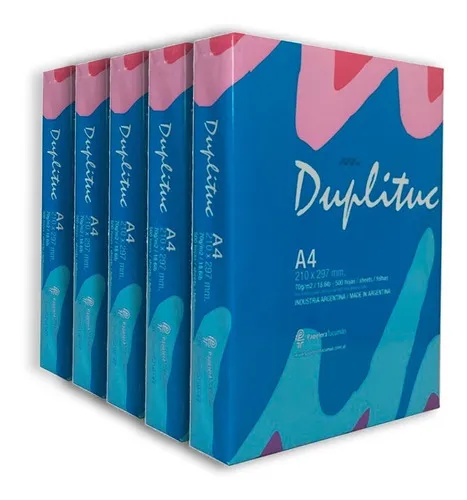Producto - RESMA A4 DUPLITUC 210X297 mm  70 Gr Caja x 5 unid