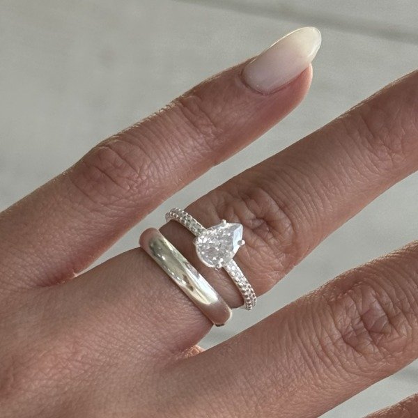 Producto - Anillo cintillo cubics gota y m. pavé - 2