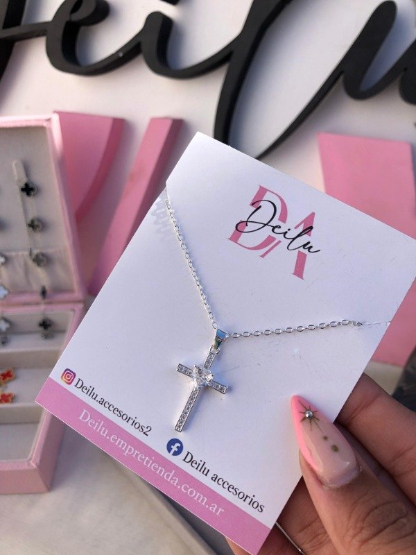 Producto - Collar cruz corazon cristal ab
