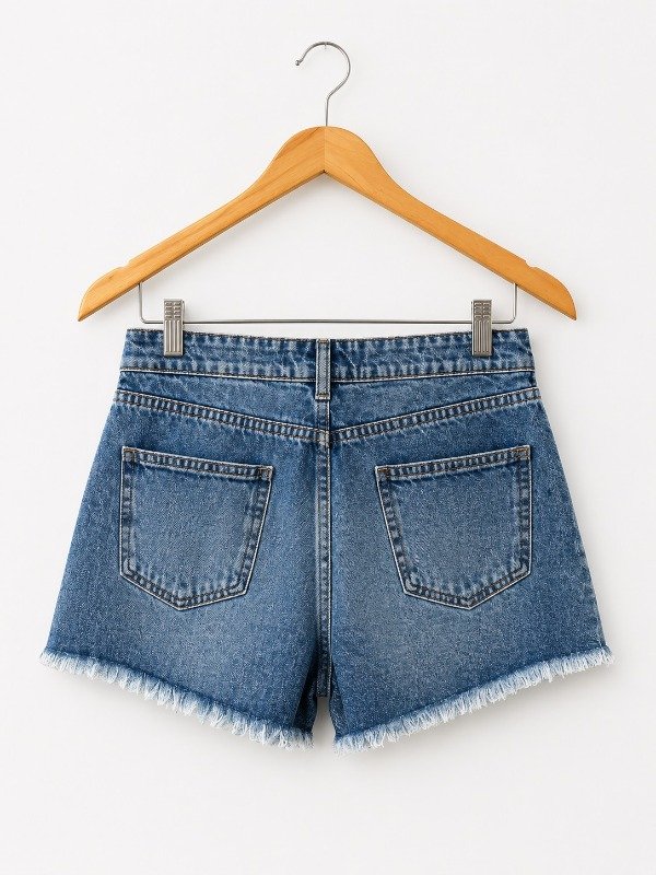 Producto - SHORT JEAN DENIM DESFLECADO CELESTE - 1