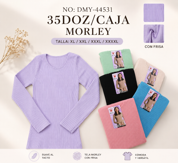 Producto - Camiseta térmica de Morley frisada (Precio por docena)