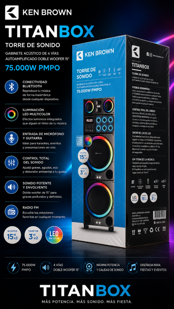 Producto - TORRE DE SONIDO KEN BROWN TITANBOX