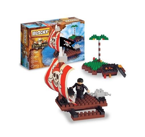 Producto - BLOQUES BALSA PIRATA 78PZS EN CAJA 25X17CM BLOCKY