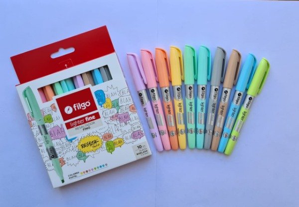 Producto - Caja x10 resaltadores pastel filgo
