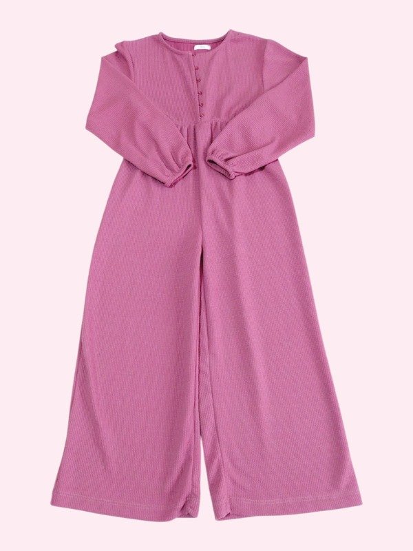Producto - Mono morley abotonado al frente rosa viejo Sfera 8 años