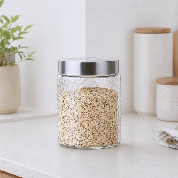 Producto - FRASCO DE VIDRIO TRAMADO CON TAPA METAL 1300 CC