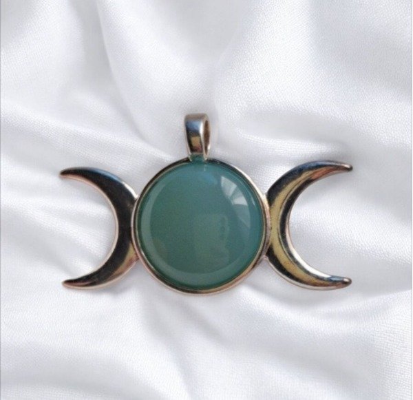 Producto - Triple diosa baño de plata/agata azul cielo