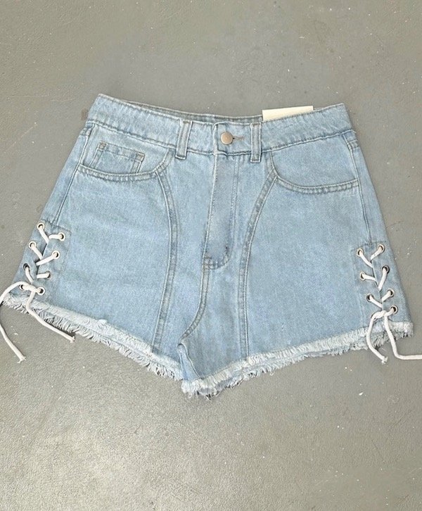 Producto - Short Cordones Celeste y Negro