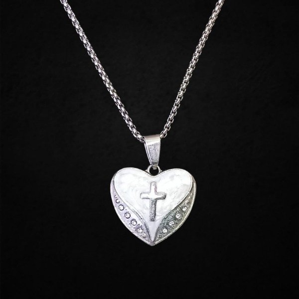 Producto - Collar Corazón con cruz