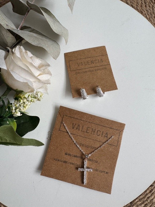 Producto - Cadena cruz más argollitas